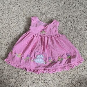 🐱Pink Floral Embroidered Baby Dress